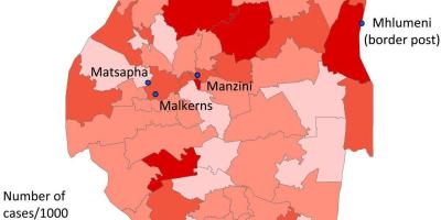 地图斯威士兰疟疾